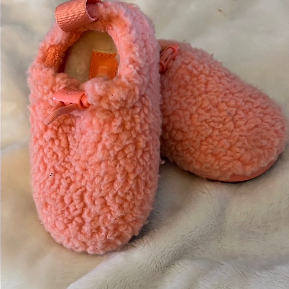 UGG Kids Pink Fuzzy Slippers